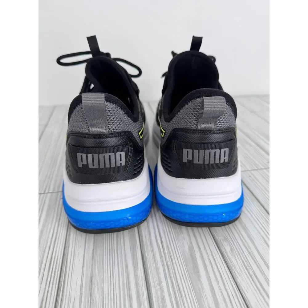 Puma Amplifier sneakers men's 10 athletic shoes Softfoam EVA black gray lime